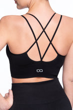 Load image into Gallery viewer, Megan Sports Bra Top in Black by Brave Active - Back View