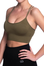 Load image into Gallery viewer, Megan Sports Bra Top in Olive by Brave Active - Front View
