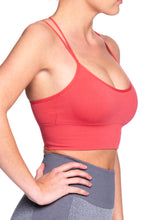 Load image into Gallery viewer, Megan Sports Bra Top in Watermelon by Brave Active - Side View
